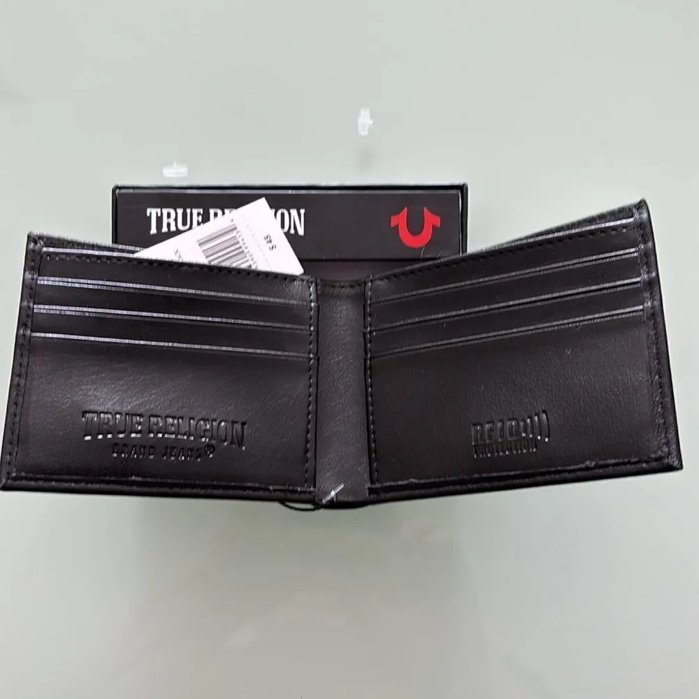 True Religion Black wallet/card holder Leather frid protection